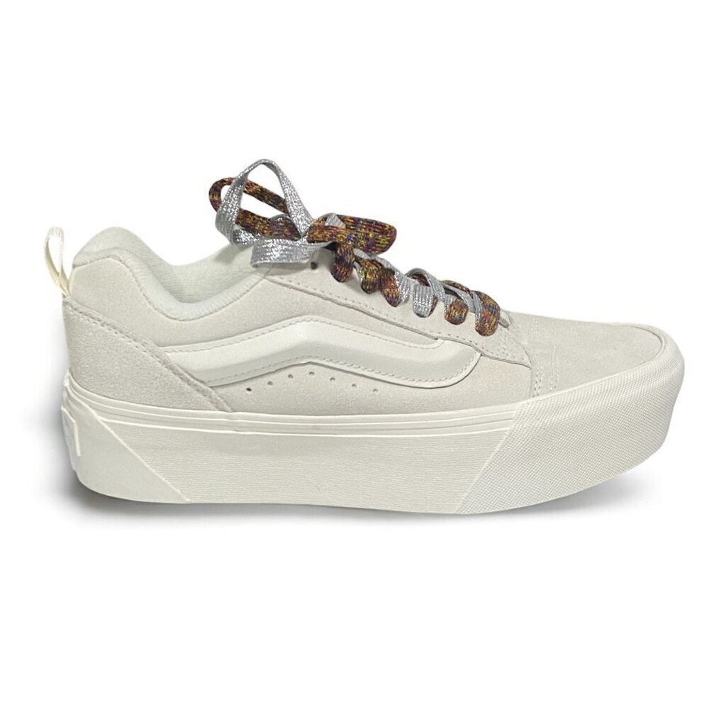 NEW Vans Knu Stack Suede 'White Multi-Color Laces'  Size 8
